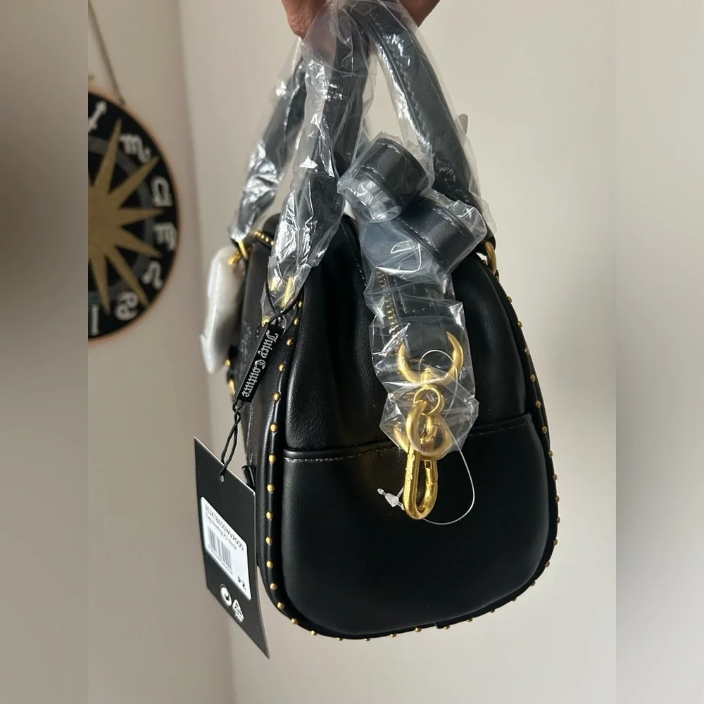 Juicy Couture UK Black Scottie Dog leather satchel Bowler Bag